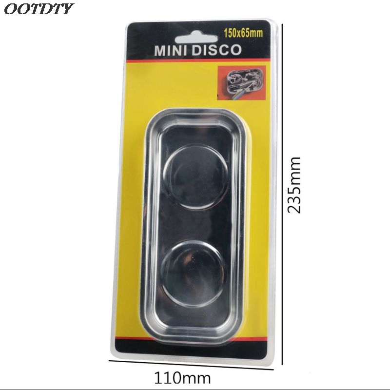 Bandeja magnética cuadrada con ventosa, tazón de imán permanente fuerte de acero inoxidable