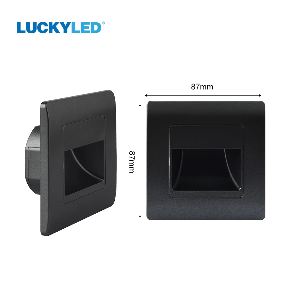 LUCKYLED Đèn Led Âm Trần Tường Đèn Cảm Biến Chuyển Động Cảm Biến Cầu Thang Ốp Lưng Đèn AC85-265V Bước Đèn Hành Lang Chiếu Sáng Trong Nhà Tường Chiếu Sáng