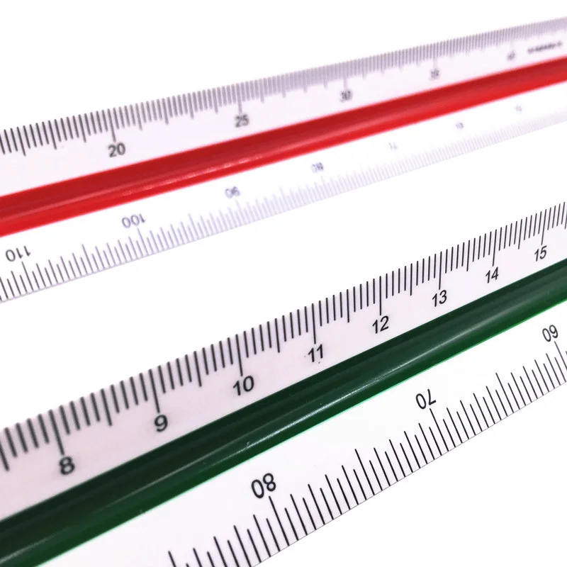1 Pcs Tri-scale Precision Ruler 8930 Multifunction Foot Design Drawing Drawing Measurement Tool 30cm