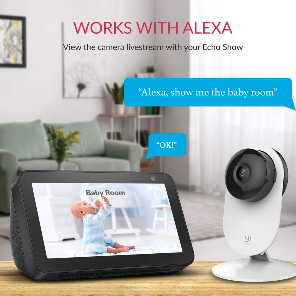 YI Pro Home Wifi Cámaras de vigilancia 2K IP CCTV Monitor de seguridad inteligente para protección de mascotas bebés