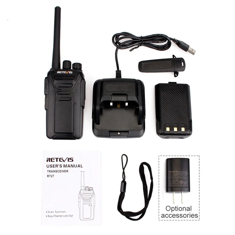 1pc Retevis RT27 Walkie Talkie Lizenz-freies Radio PMR/FRS PMR446 UHF 16/22CH VOX Scrambler portable Two-Way Radio Transceiver