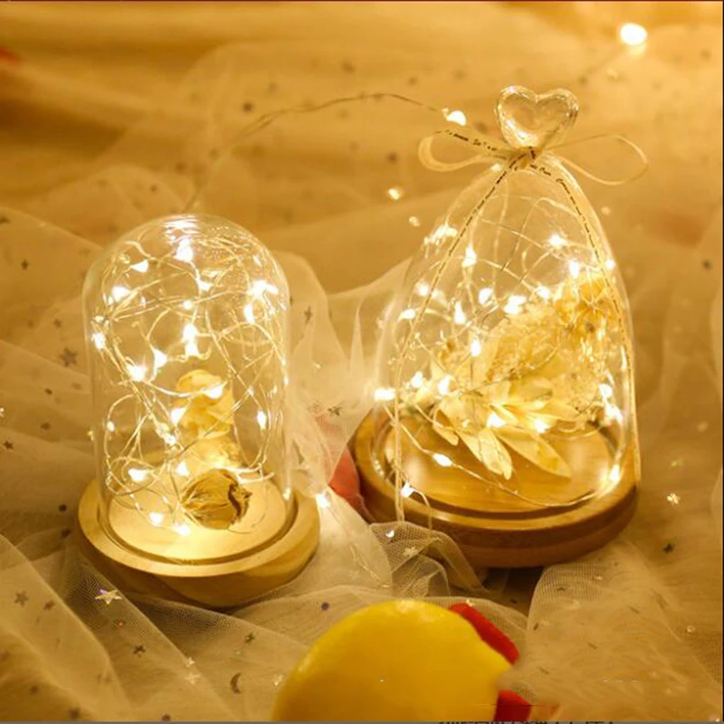 Chạy Bằng Pin Giáng Sinh Trang Trí Dây Đèn LED 3 Chế Độ Nghỉ RGB Coloful Cổ Tích Ánh Sáng Làm Dây Đồng Bình Đèn Dây