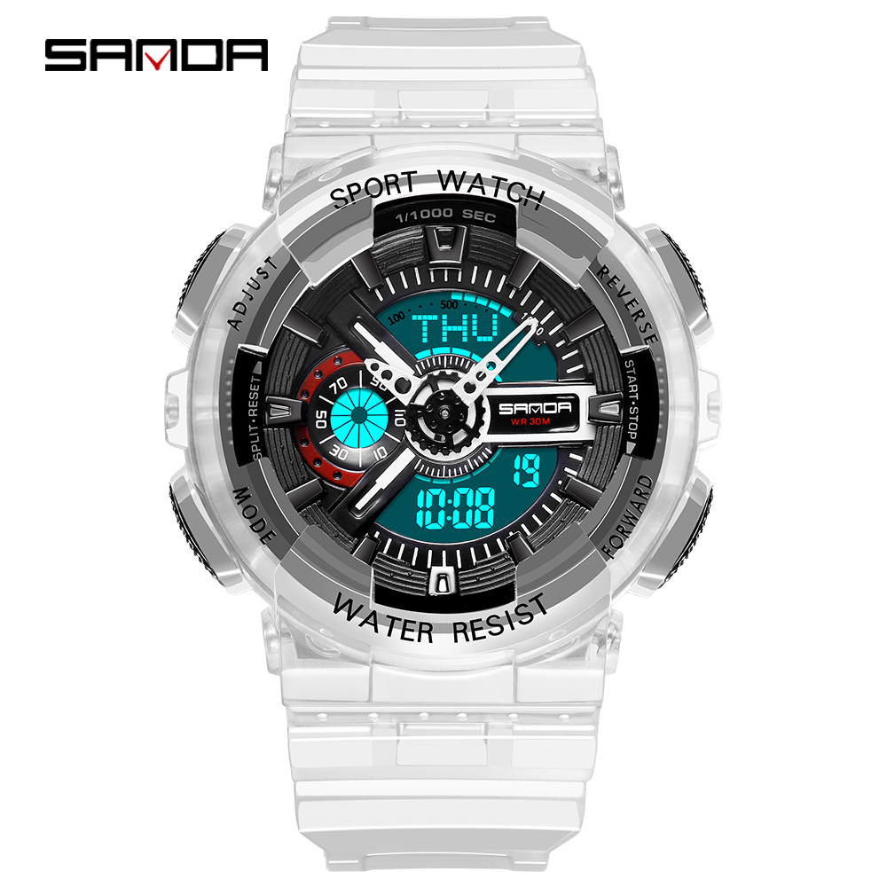 Sanda Thương Hiệu Nam Nữ Người Yêu Trong Suốt Không Thấm Nước Đa Chức Năng Dạ Quang Thể Thao Đôi Màn Hình Cặp Đôi ElectronicBr