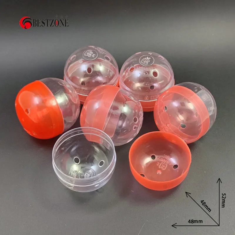 Bộ 50 1.89*2Inch 48*52Mm Bất Ngờ Bóng Nửa Trong Suốt Màu Sắc Rõ Nét Nhựa Bán Hàng Tự Động Trống Đồ Chơi viên Trẻ Em Quà Tặng