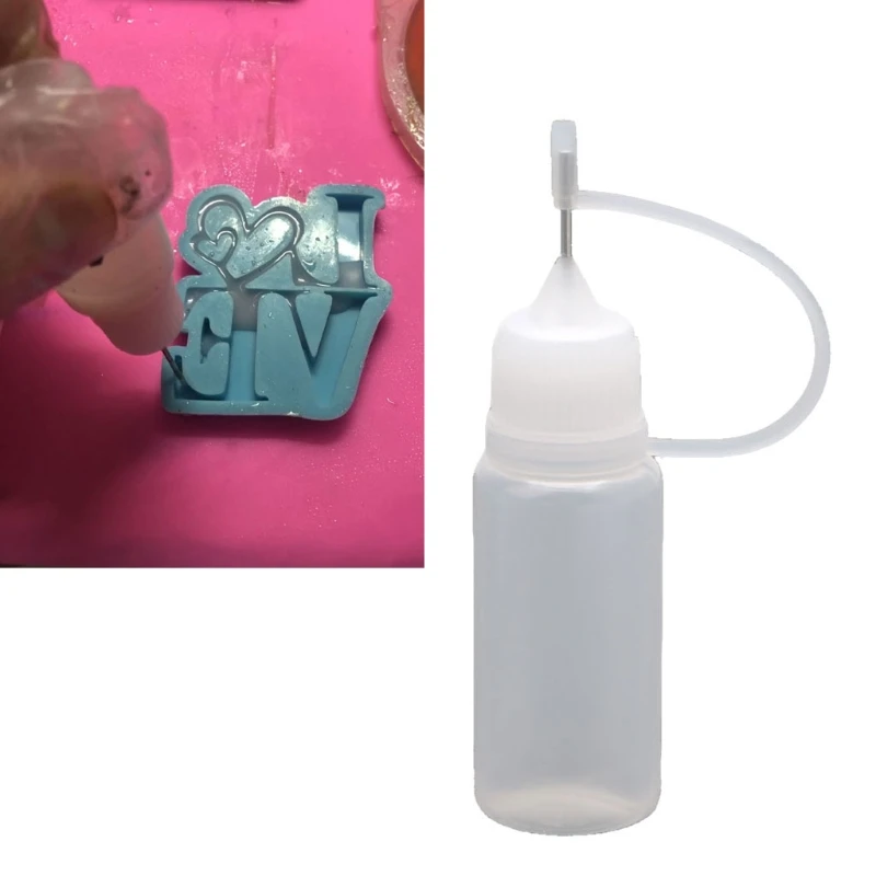 10 Chiếc 10Ml Nhựa Dính Khuôn Những Khe Nhỏ Tô Màu Chai Có Ống Bơm Kim Xử Lý Nhựa Chất Tạo Màu Chi Tiết Thủ Công Dụng Cụ