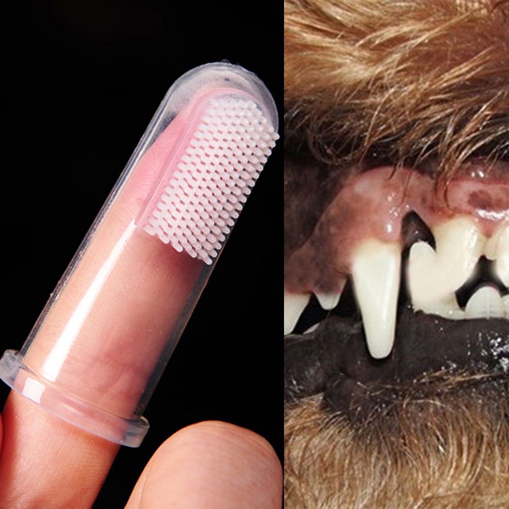 Herramienta de cepillo de silicona, pasta de dientes para perros, cepillo de dientes suave para dedos de mascotas, higiene Dental para malos de perros medianos