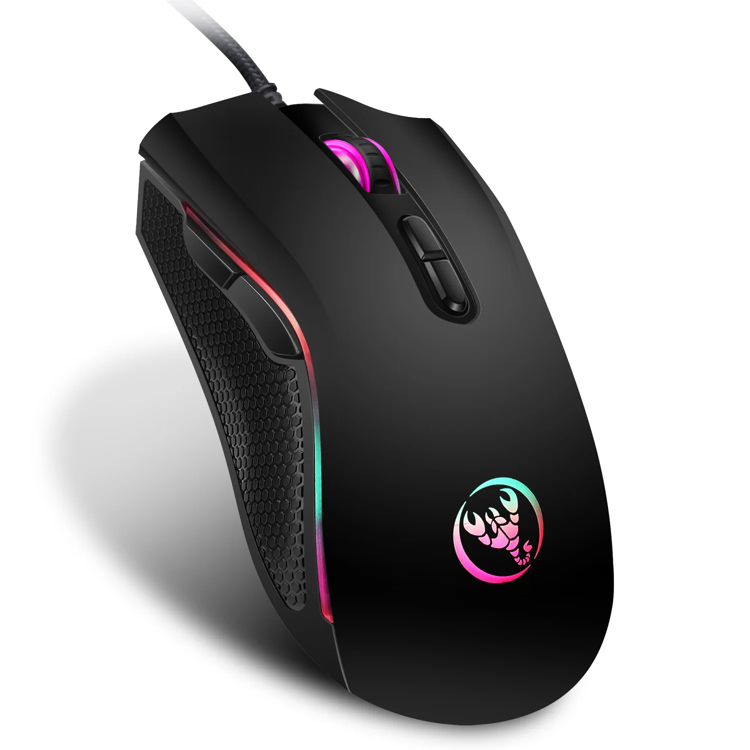 Hochwertige optische professionelle Gaming-Maus mit 7 LED-Hintergrundbeleuchtung in leuchtenden Farben und ergonomischem Design 3200 DPI für LOL CS Gamer