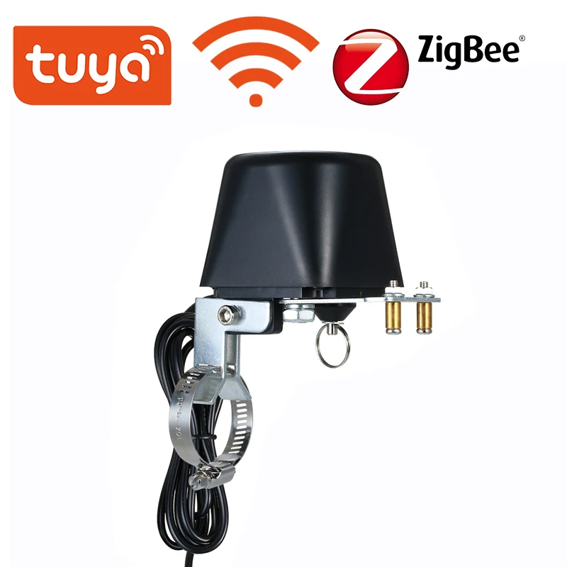 Controlador de válvula inteligente Tuya Wifi/Zigbee para tubería de Gas y agua, apagado automático, Compatible con asistente de Google Alexa