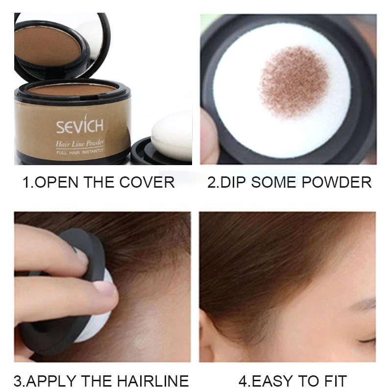 Sevich 12-Farben-Haaransatz-Puder, Haaransatz-Schatten-Schatten, vertuscht, füllt dünner werdendes Haar, Unisex-Haaransatz-Schatten-Puder, modifiziertes graues Haar