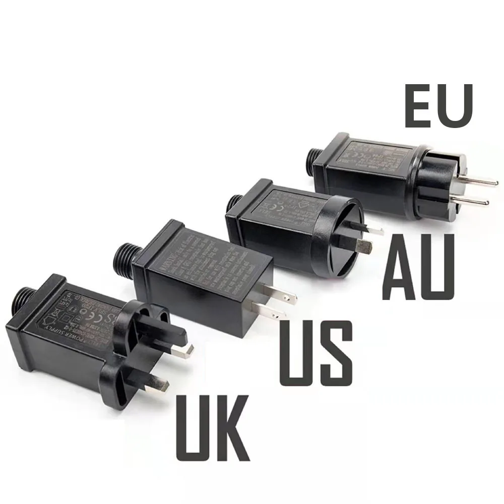 EU Anh Mỹ Âu Cắm Dùng Bộ Chuyển Đổi Ổ Cắm Đôi 24V/30V Điện Áp Thấp biến Áp Vườn Lồng Đèn Phụ Kiện & 8 Chức Năng