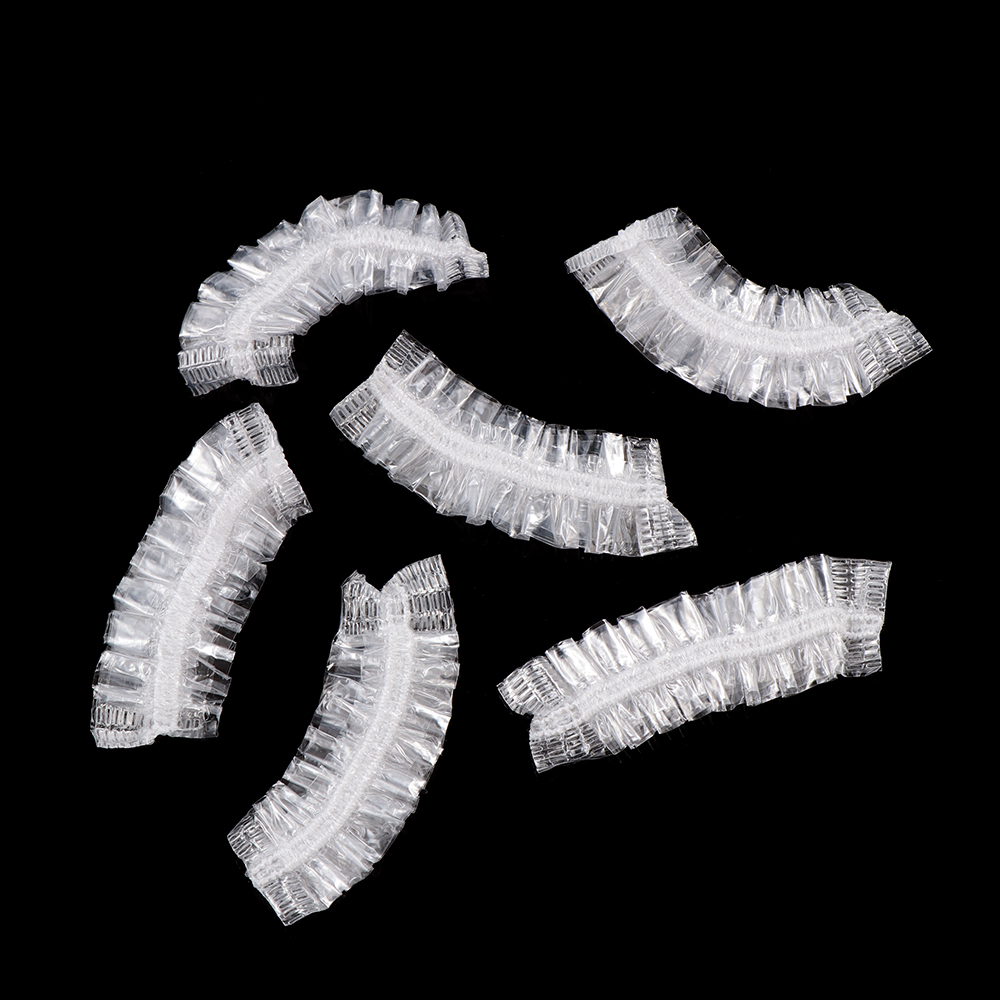 100Pcs Transparent Disposable Ear Cover Waterproof One-off Earmuffs Ear Protector Caps Plastic Bag Bath Shower Hair Dyeing Tool