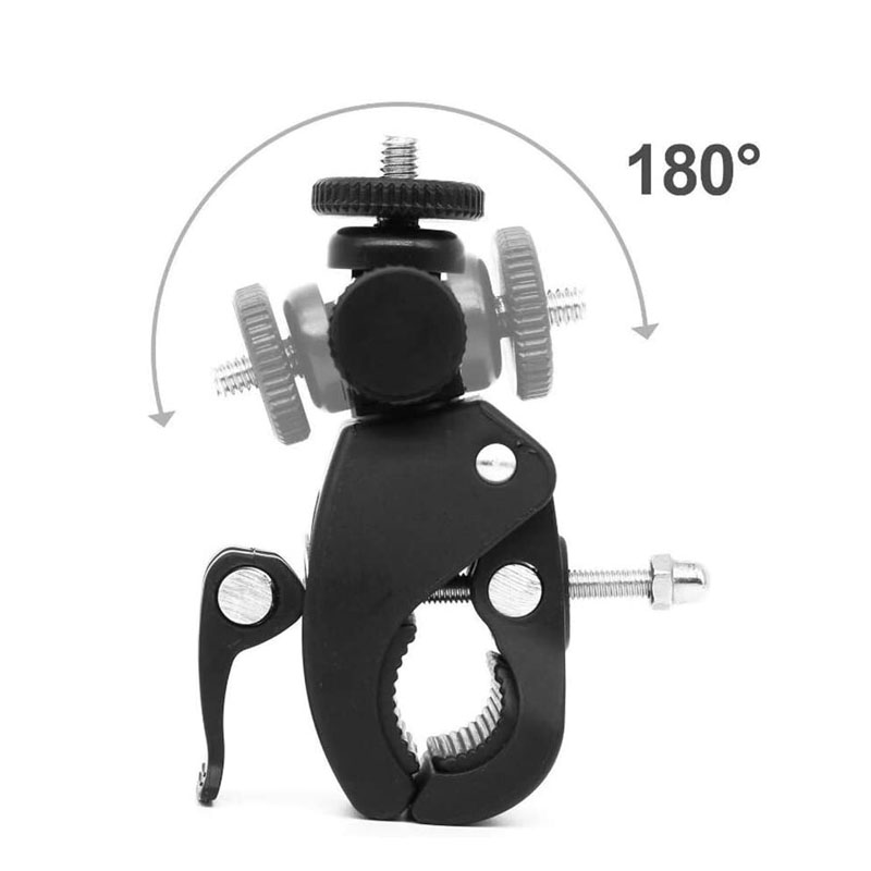 Clearance_Motorrad-Lenker-Fahrradgriffklemme, Kamerahalterung für Gopro Hero 12 11 10 9 8 7 6 5 4 Sitzung, max. Schwarz SJCAM EKE