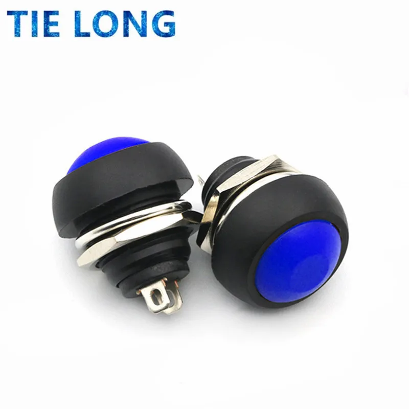 12 mm impermeable momentáneo ON/OFF botón pulsador mini interruptor redondo 1A 250 V