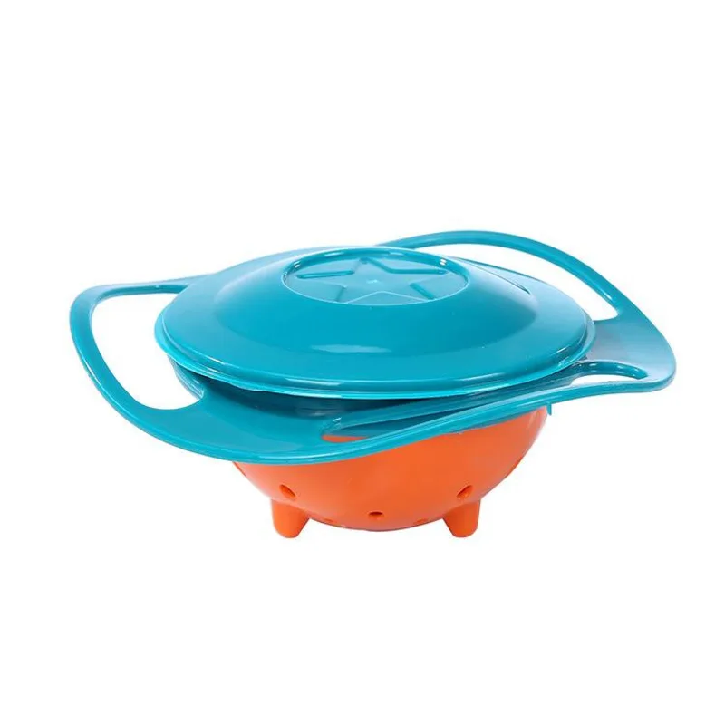 Universal-Gyro-Schüssel für Kinder, 360° drehbar, auslaufsicher, praktisches Design, für Kinder, rotierende Balance, solide Futternäpfe, Teller, Geschirr