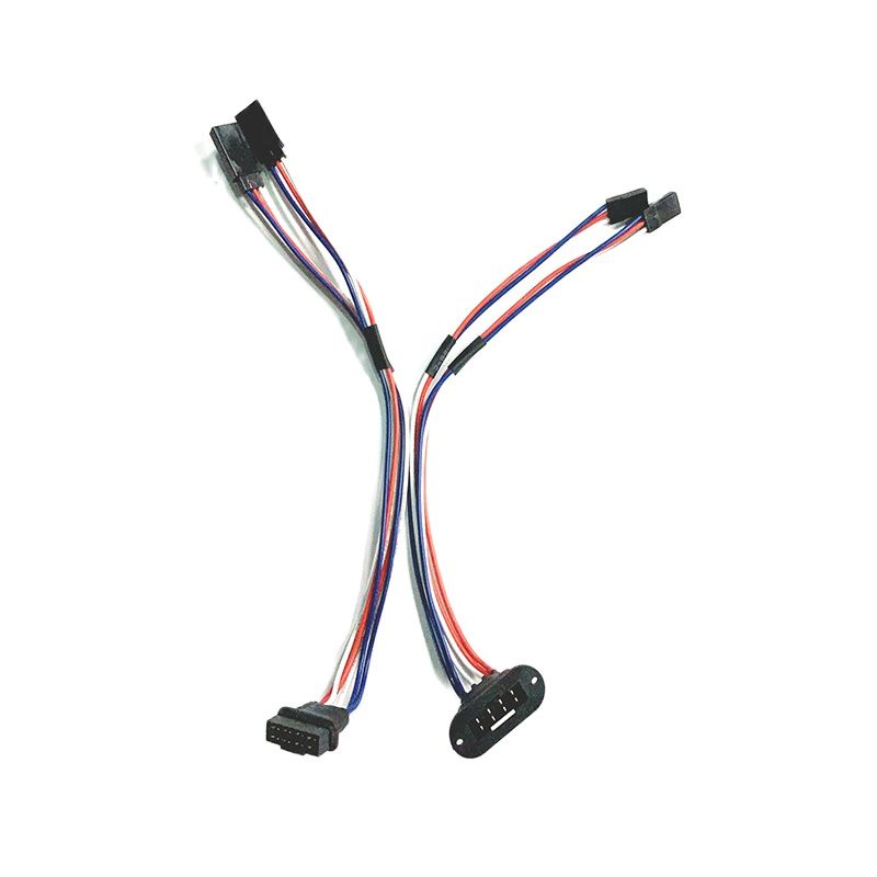 MPX 8 pines montado en brida macho hembra Multi cable doble Triple cuádruple 2/3/4 Servo arnés de cables de extensión 20awg para avión RC