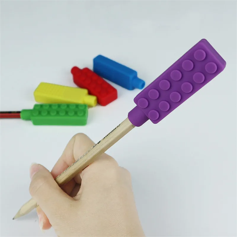 Bán 1 Chiếc Ốp Viền Gạch Topper Nhai Bút Chì Trang Trí Đồ Bé Teethers Trẻ Em Cảm Giác Đồ Chơi Thực Phẩm Cấp Hạt quà Tặng