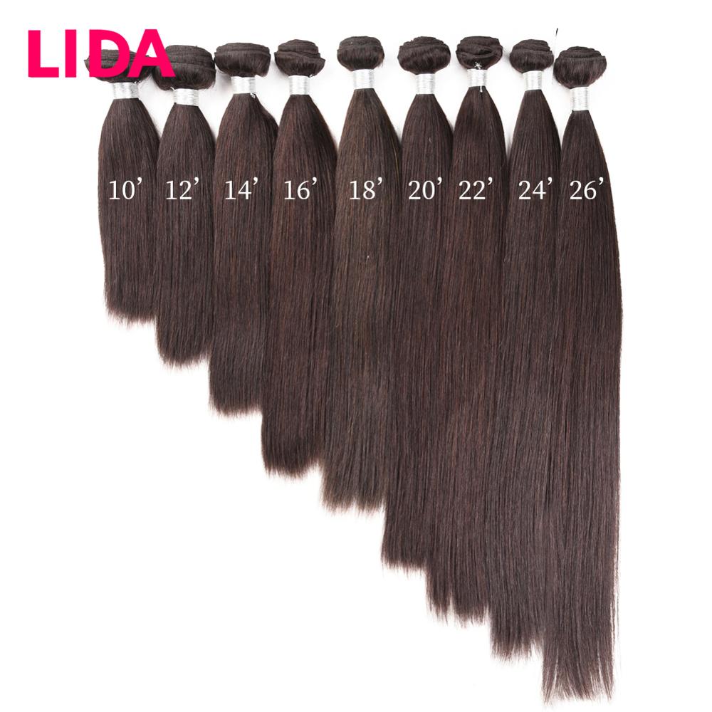 Lida chinês feixes de cabelo reto não remy extensões de cabelo humano 100 g/peça três pacotes negócio para mulher
