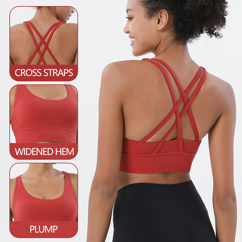 SOISOU-Sujetador deportivo de nailon para mujer, corpiños y corsés, Top Sexy, ropa interior transpirable para Fitness, Yoga, gimnasio, 30 colores