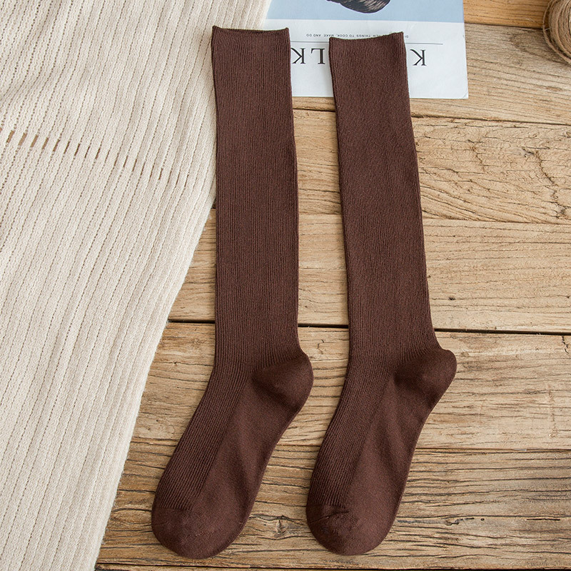 10 colores otoño nuevos calcetines de mujer calcetines largos de algodón de invierno Harajuku truco femenino cálido calcetín de Color sólido Casual señoras Sox