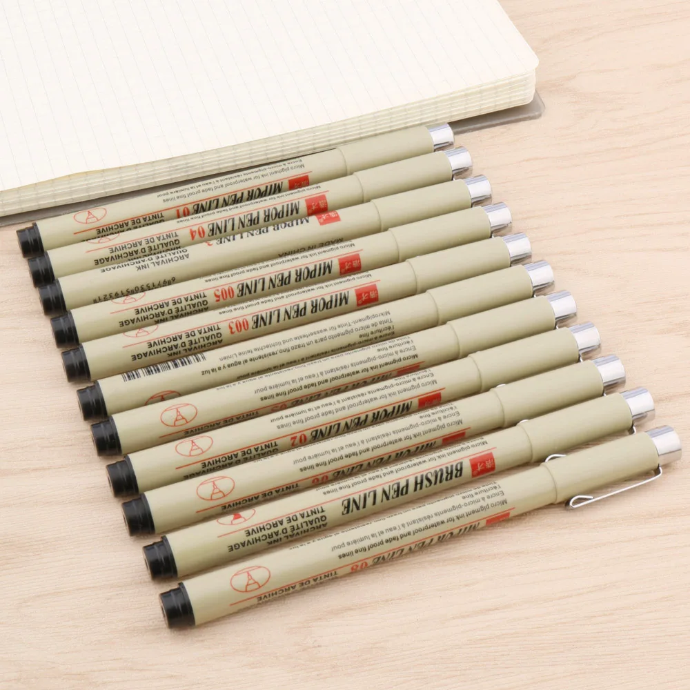 Chất Lượng Cao Micron Sắc Tố Neelde Bàn Chải Mềm Bút Vẽ 003 005 Chống Nước Bút Đánh Dấu Vẽ Văn Phòng Phẩm Vật Dụng Văn Phòng