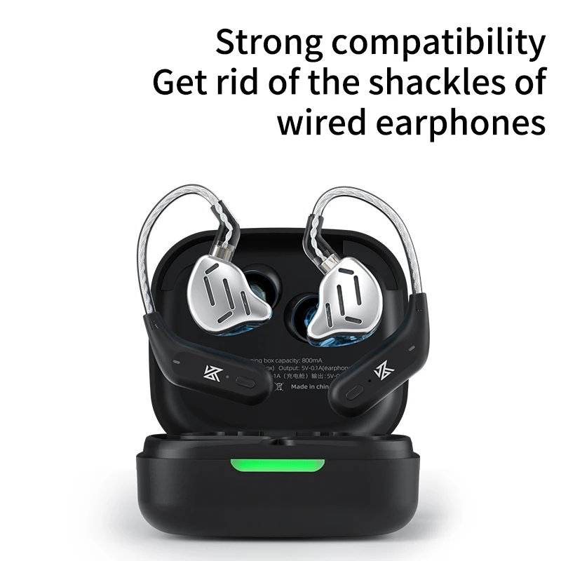 KZ AZ09 HD Bluetooth-совместимый модуль 5.2 Наушники Беспроводной кабель для обновления HIFI Беспроводной ушной крючок CPIn с зарядным устройством