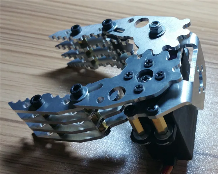 Garra de Robot de Metal plateado, pinza de aleación de aluminio, brazo robótico de mano con Servo MG996r para Arduino, piezas de juguete de vástago de Proyecto de bricolaje