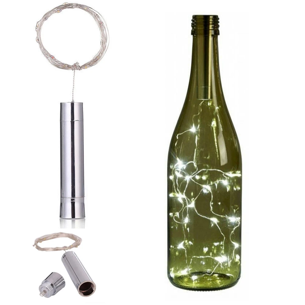 1M 1.5M 2M Butelka wina w kształcie korka Starry 10 15 20 LED String Night Light Strip Fairy Lights For Xmas Paty Wedding Decor