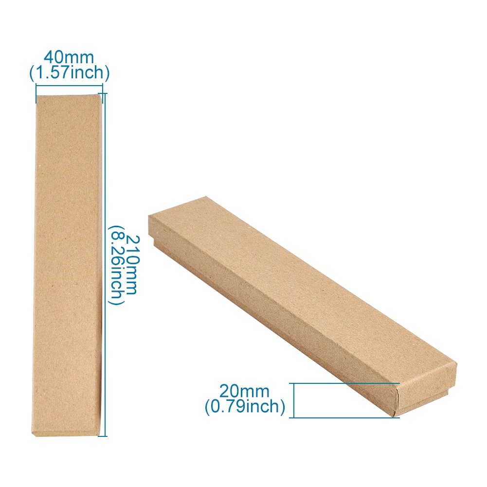 12 Chiếc Hình Chữ Nhật Bìa Cứng Trang Sức Túi Cất Giữ Vòng Cổ Vòng Tay Bao Bì Màn Hình Hộp Quà Tặng Sỉ 21x4x2cm