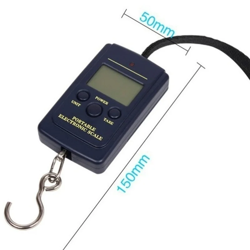 FLYSAND Mini bilancia digitale 40kg X 10g per bagagli da pesca pesatura da viaggio Steelyard Hanging Electronic Hook Scale strumento di pesca