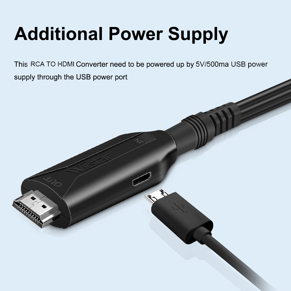 AV-HDMI互換コンポジットアダプターコンバーター,1080p,RCA,AV-HDMI,AV2HDMI,TVアダプター,PS3, PS4, PC, DVD, Xbox,マイクロケーブル付きプロジェクター