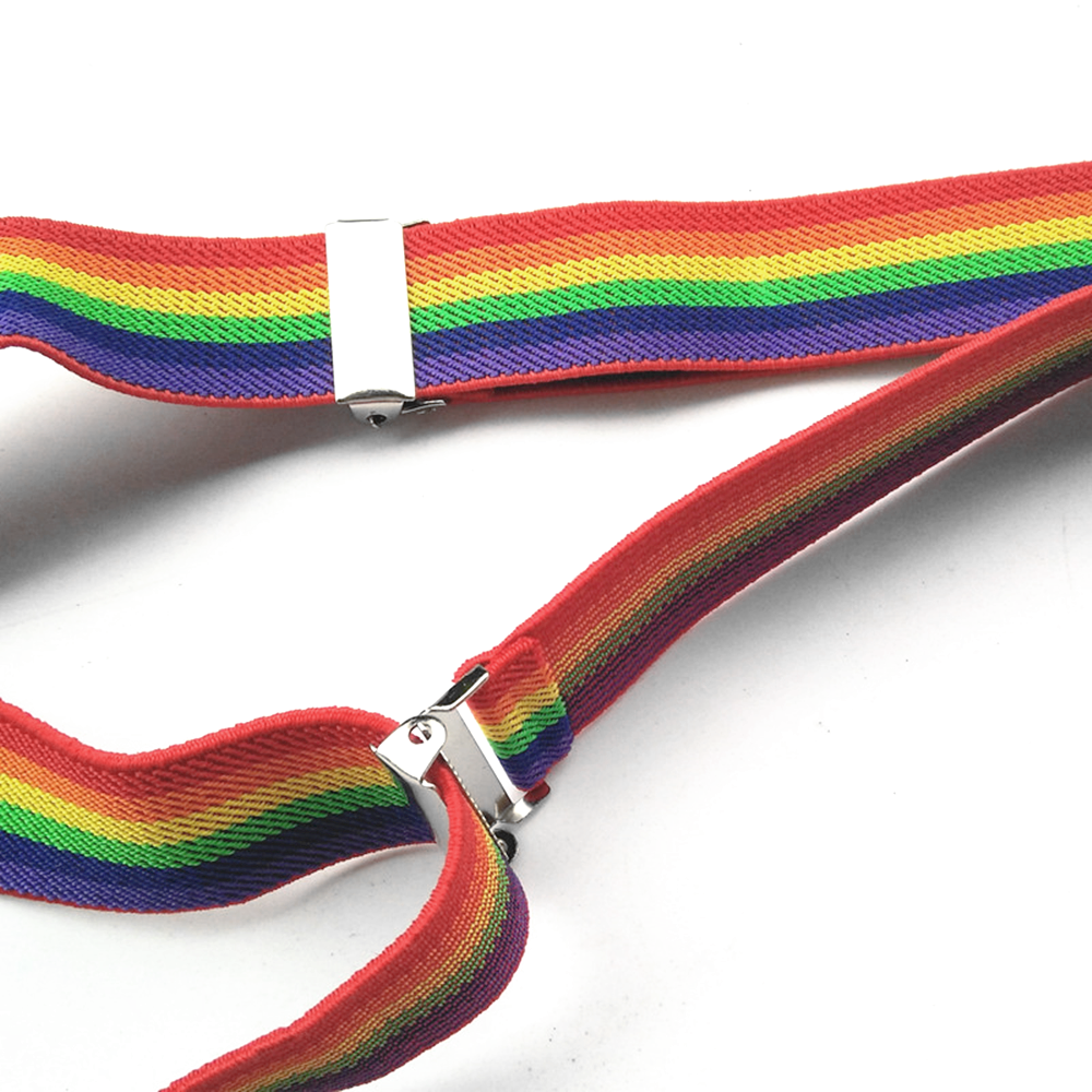 Neue Männer Frauen Jungen Mädchen Hosenträger Rot Weiß Regenbogen Bunte Gestreifte Strumpf Suspensorio Erwachsene Kinder Y-Back Hosenträger