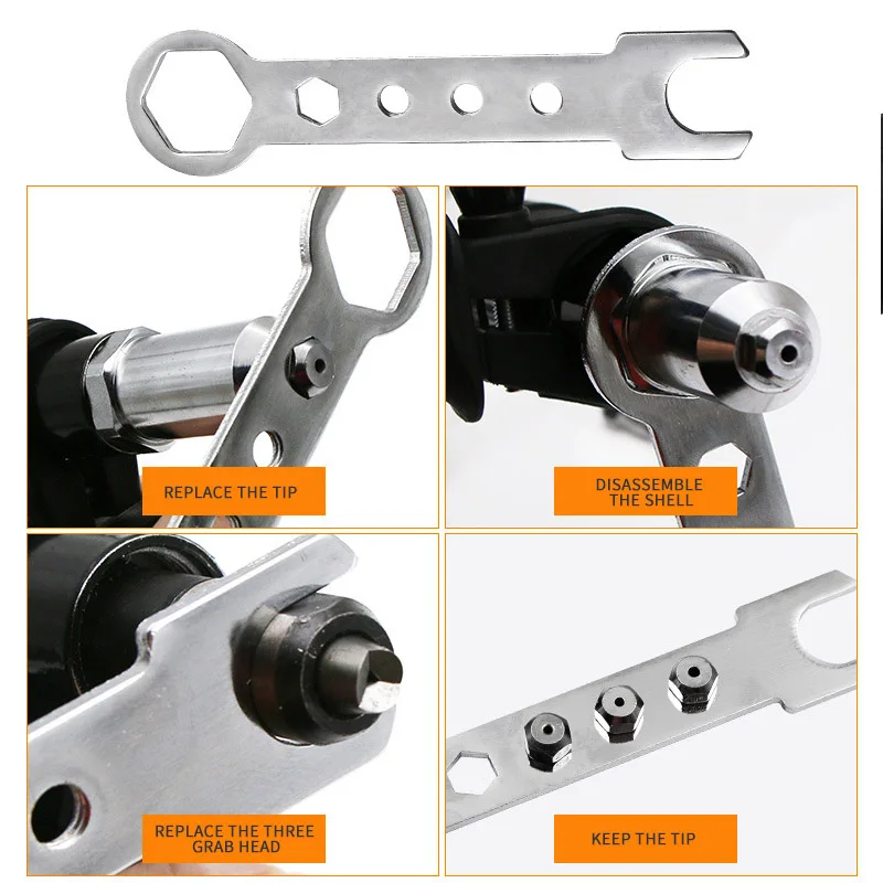Professional ไฟฟ้า Rivet NUT ปืนเครื่อง Core ดึงอุปกรณ์เสริมไร้สายโลดโผนปืนเจาะอะแดปเตอร์ใส่ NUT เครื่องมือ