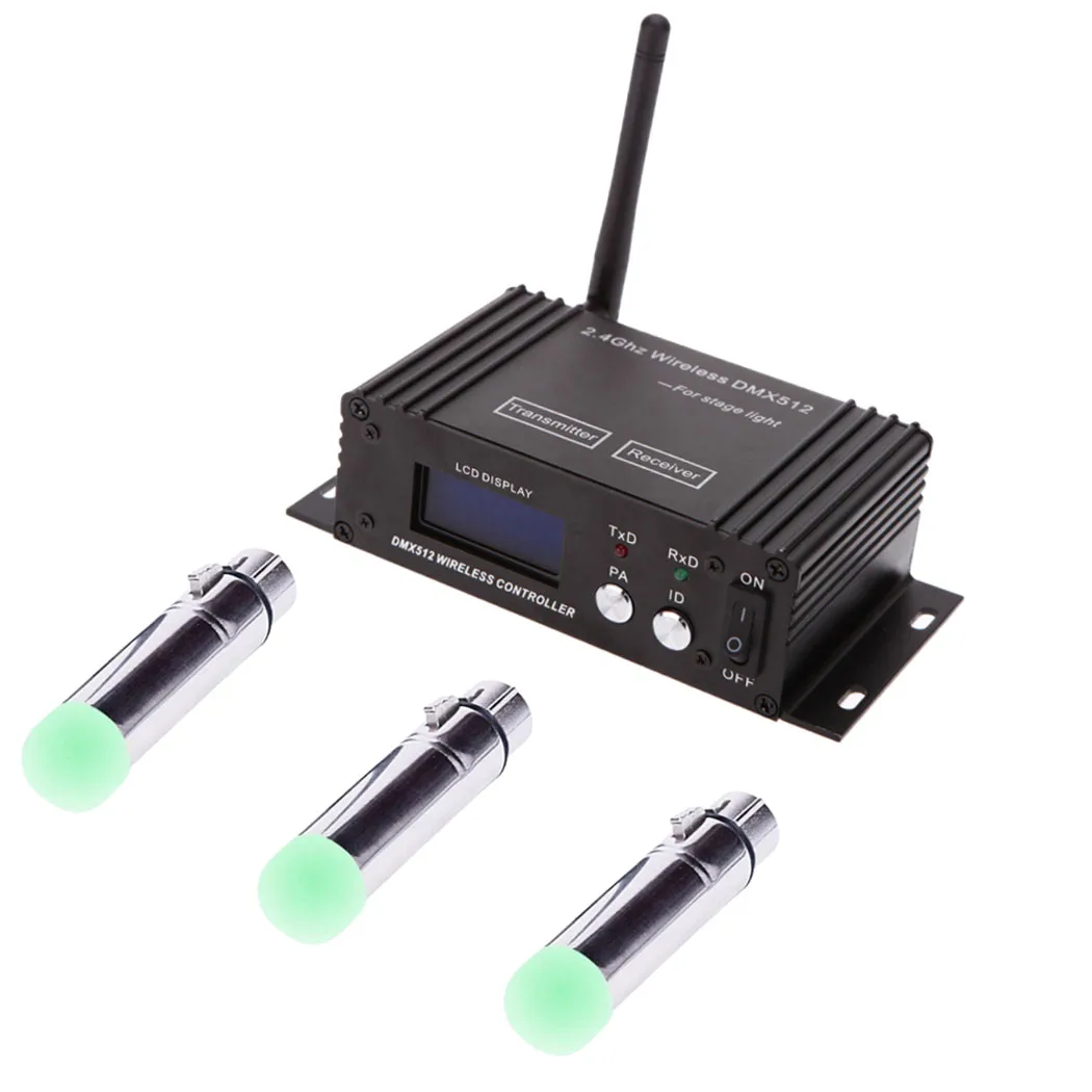 Receptor y transmisor inalámbrico DMX512 ISM Dif LCD DMX, controlador LED de 2,4G para escenario Par DJ Disco Bar luces cabezales móviles
