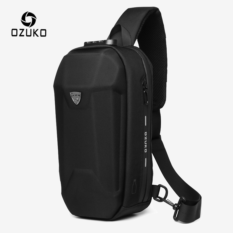 OZUKO-bandolera antirrobo multifunción para hombre, bolso de hombro masculino, resistente al agua, con carga USB, para viaje corto