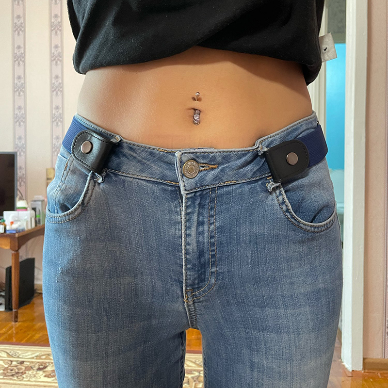 Nuevos cinturones para mujer, pantalones vaqueros sin hebilla, cinturón elástico sin hebilla para hombre, cinturón Invisible para perezosos Ins Wind