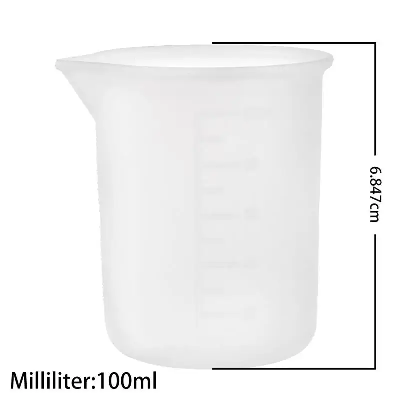 5pcs 100ml Silicone Measuring Cup Transparent With Scale Food-Grade Separating Cups DIY Cake Epoxy Resin Jewelry Making Tools