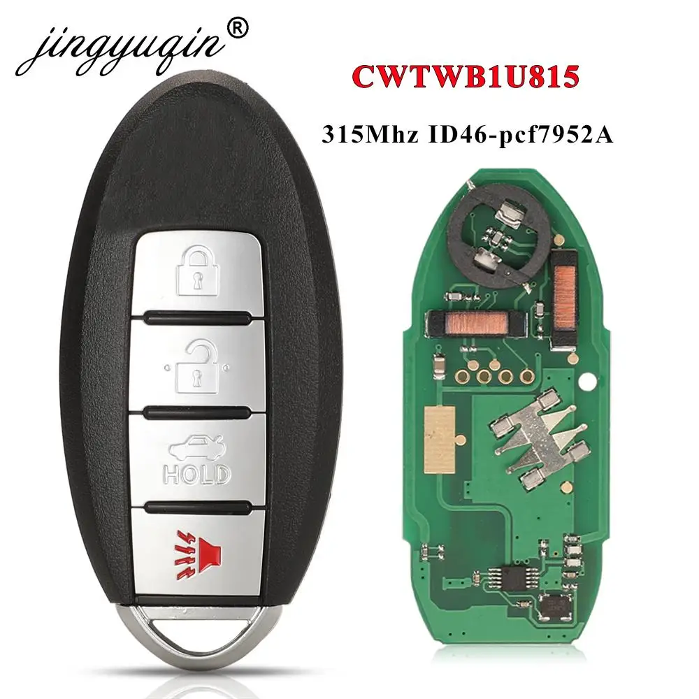Jingyuqin CWTWB1U815 llave inteligente remota para Nissan Sunny Teana Sylphy Sentra Versa 315Mhz ID46-pcf7952A TWB1U815 4BTN sin llave
