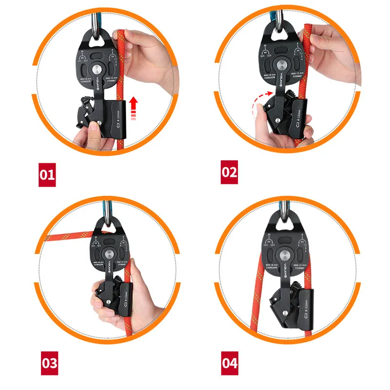 2021 One-way pulley Lifting heavy objects lifting tool Super light device ascenders lifter drag lifting equipment High quality