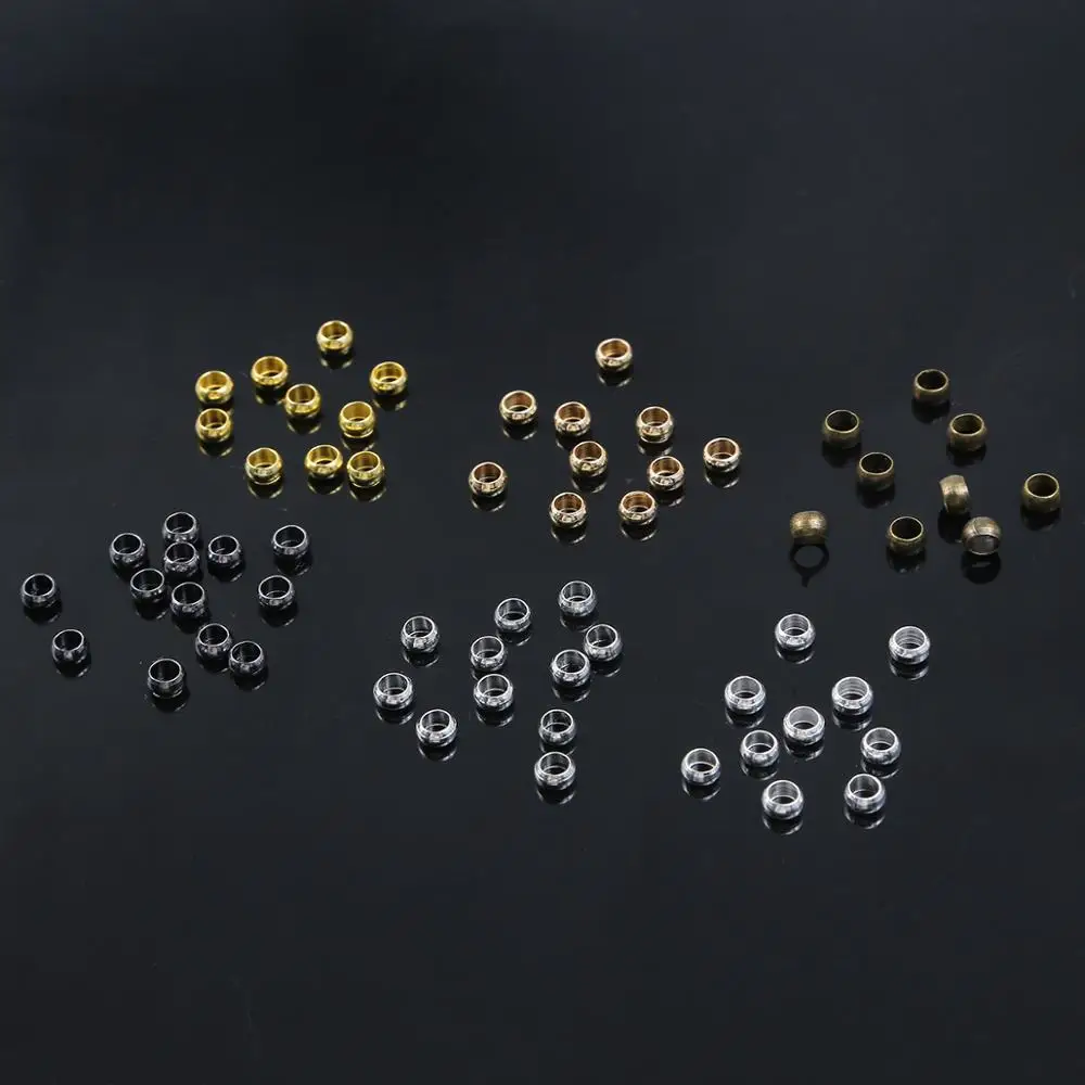 1.5/2/2.5/3/3.5/4 Mm Bạc Đồng Bóng Lọn Uốn Cấp Hạt Nút Chặn miếng Đệm Hạt Cho Diy Bông Tai Vòng Cổ Trang Sức Làm Cho Vật Dụng