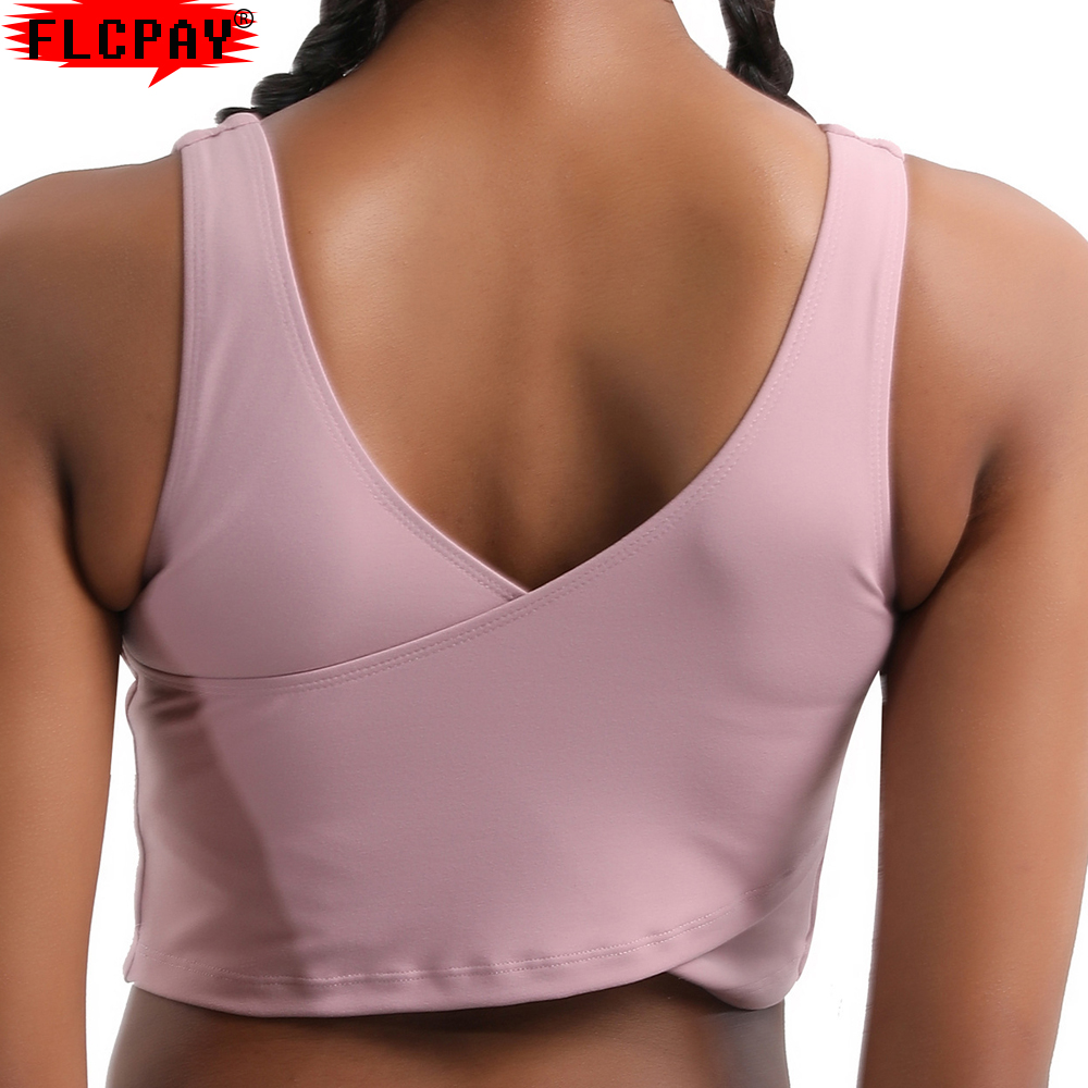 Bra Olahraga Racerback Dampak Tinggi Wanita Tanpa Kawat Atasan Latihan Dapat Disesuaikan Depan Bra Aktif Olahraga Kontrol Bouncing Rompi Yoga Di Bawah