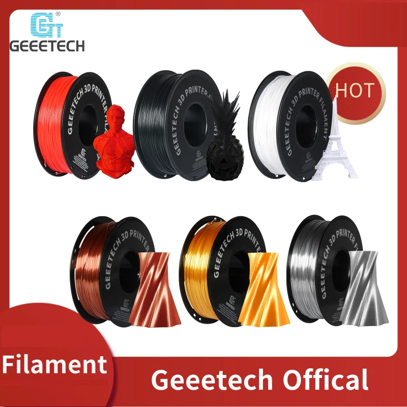 GEEETECH 1 кг 1,75 мм PLA/PETG/ABS+ Нить для 3D-принтера Вакуумная упаковка Зарубежные складские различные цвета Быстрая доставка