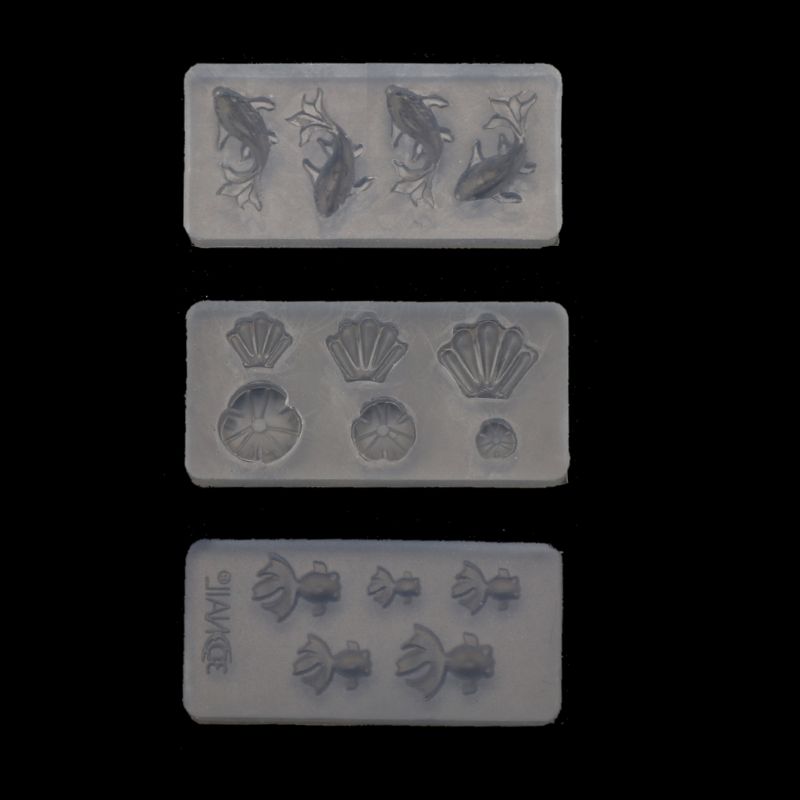 3Pc ミニサイズ金魚蓮の葉 Earrrings 水 Dag Diy の樹脂の宝石金型キット