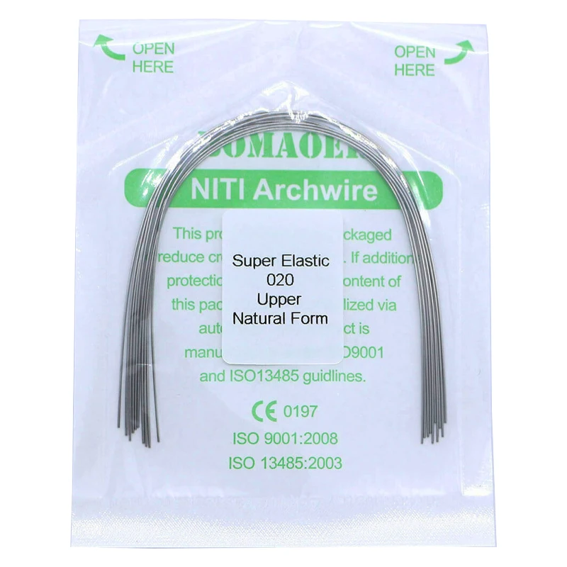 จัดฟัน Nitinol Arches 5 แพ็ค Super Elastics ทันตกรรมลวดธรรมชาติรูปแบบ Niti รอบ Arch สายไฟทันตแพทย์วัสดุการแก้ไข