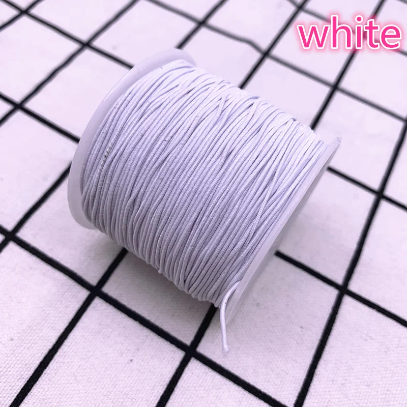 1,0mm 10 yardas/lote banda elástica redonda de alta elasticidad cordón elástico accesorios de costura Diy