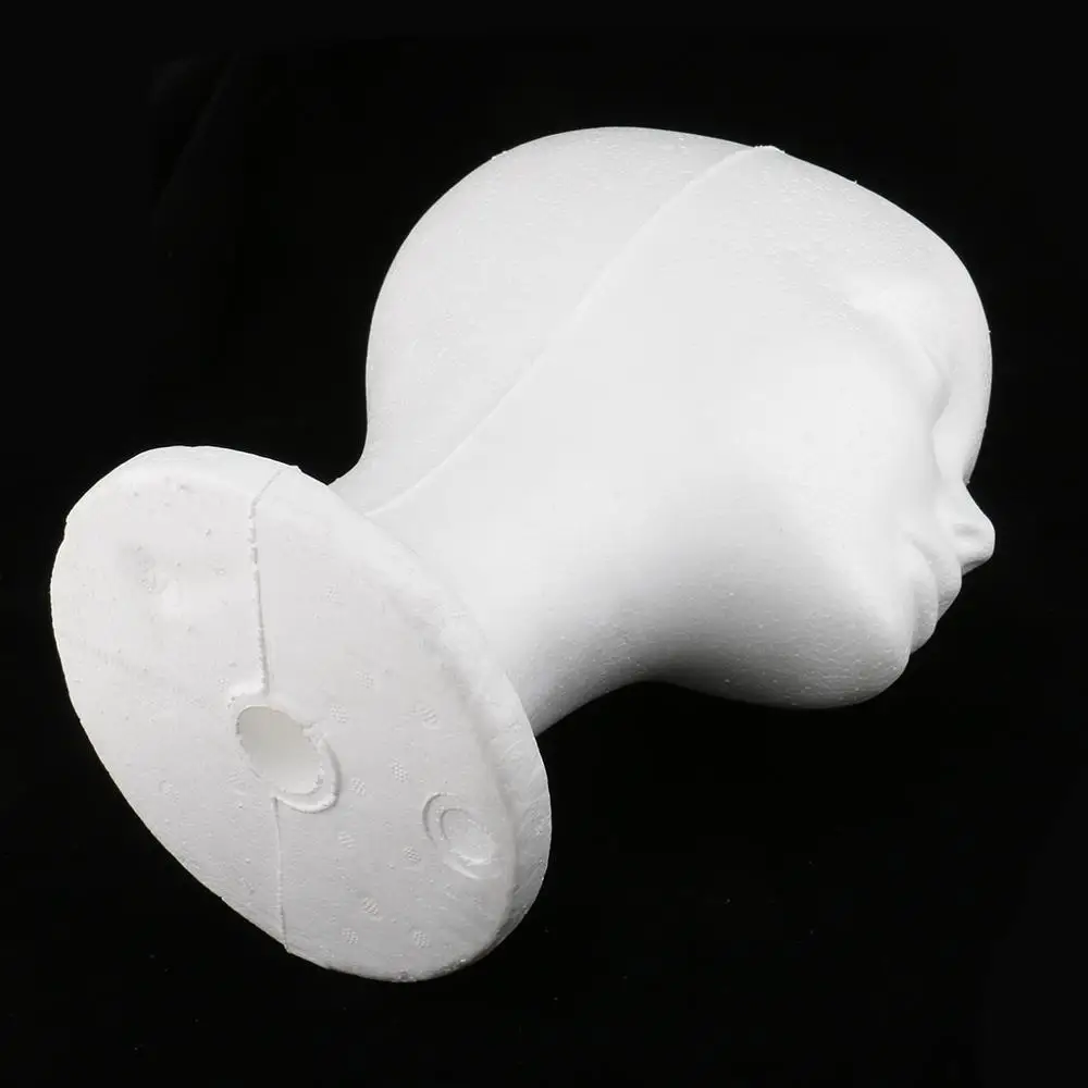 หญิงชาย Mannequin HEAD สีขาวโพลีสไตรีนโฟมโฟมหัวขาตั้งวิกผมหมวกชุดหูฟัง Display Stand Rack