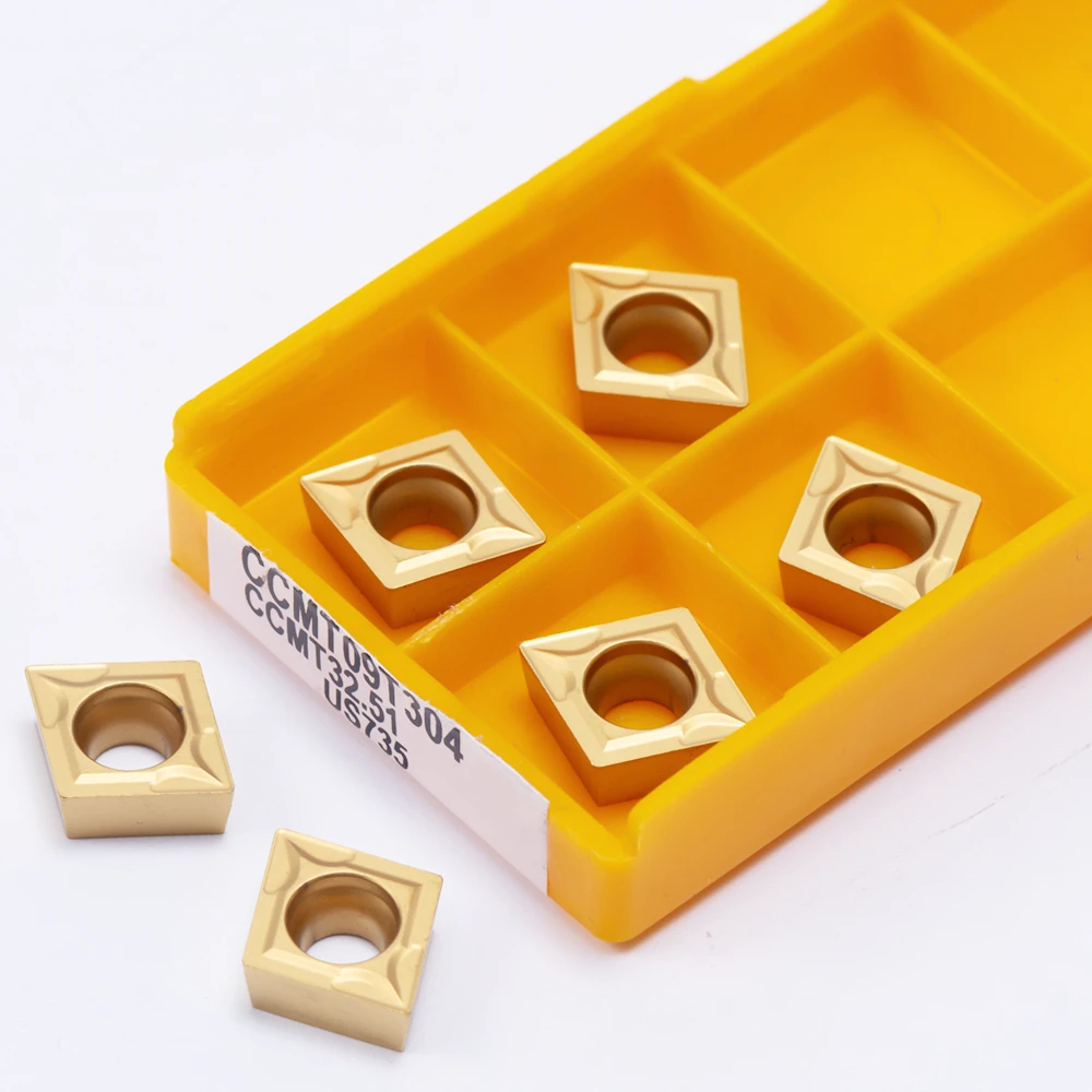 10PCS CCMT09T304 CCMT09T308 VP15TF UE6020 US735 Internal Metal Turning Tool CCMT 09T304 CCMT 09T308 Carbide Turning Insert Tool