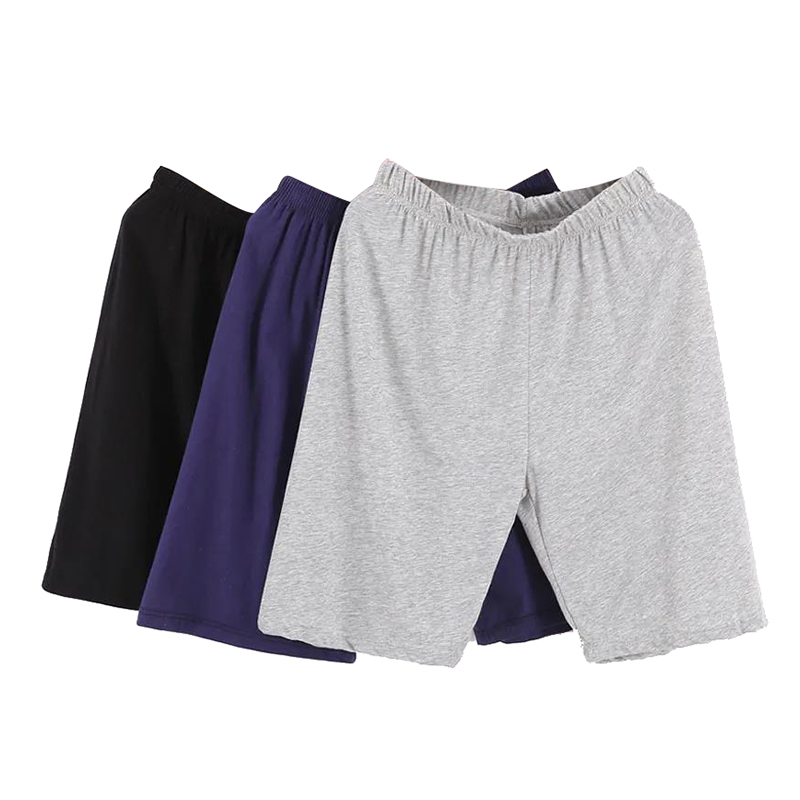 Pantalones cortos de pijama para el hogar para hombre, ropa de dormir Sexy, parte inferior elástica para dormir, Boxers transpirables cómodos de algodón, calzoncillos sólidos informales para hombre