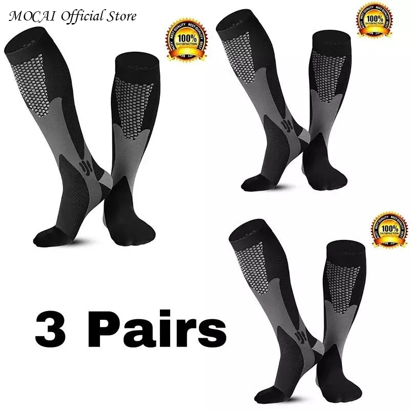 Calcetines de compresión deportivos para hombre, calcetines de ciclismo para venas varicosas, calcetines de compresión para correr y enfermera, senderismo Natural al aire libre
