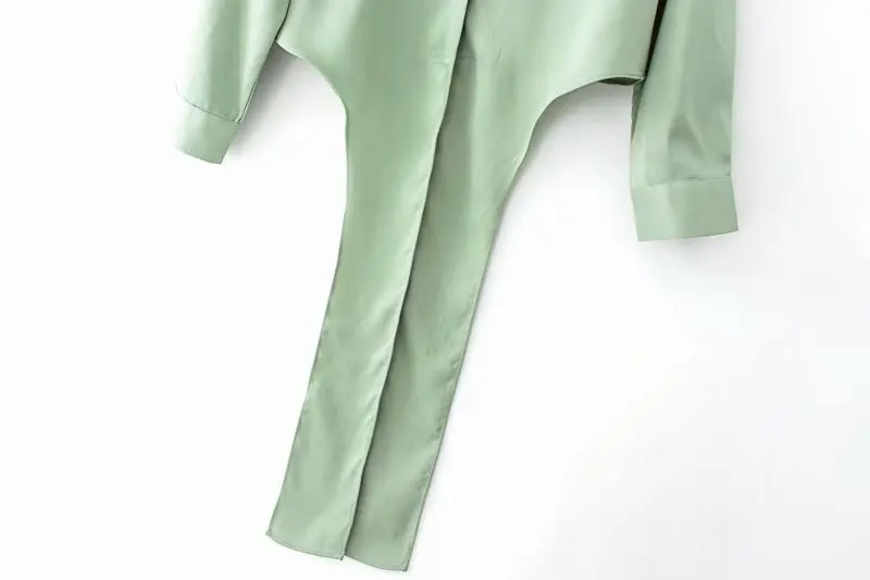 ยี่ห้อ Blusas Mujer De MOD เสื้อแขนยาวสีเขียวเสื้อสำนักงานสุภาพสตรีทำงานเสื้อแฟชั่นเสื้อผ้า Blusas สตรีเสื้อ