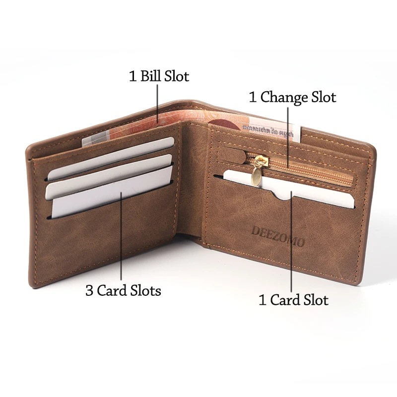 Cartera con imagen, cartera con grabado personalizado, carteras multifunción Retro esmeriladas, tarjetero múltiple, monedero de ocio, regalo del Día del Padre